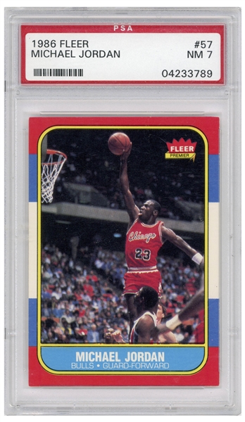Michael Jordan 1986 Fleer Rookie Card #57 -- PSA Graded Near Mint 7