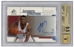 LeBron James Signed 2003-04 Upper Deck Signature Edition, James Rookie Year -- Graded BGS Gem Mint 9.5 & 9 for Autograph