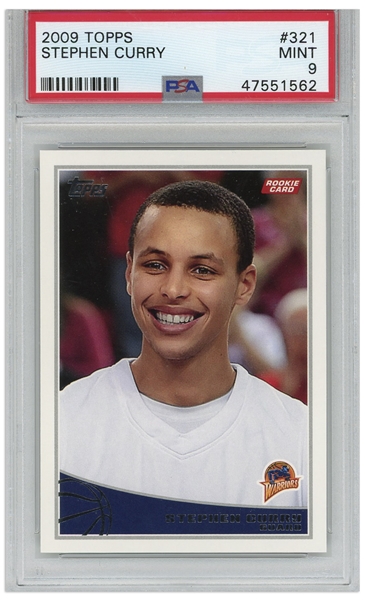 Stephen Curry 2009 Topps Rookie Card #321 -- PSA Graded Mint 9