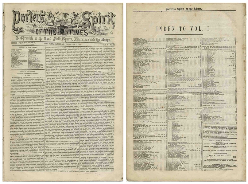 Significant Newspaper in the History of Baseball -- The First Printing of the First Baseball Convention in 1857 and ''Their New Rules''