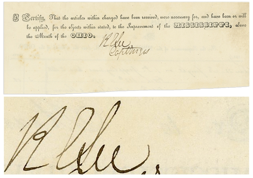 Robert E. Lee Document Signed -- With Provenance From Lee's Son George Washington Custis Lee