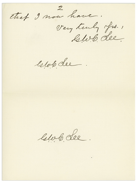 Robert E. Lee Document Signed -- With Provenance From Lee's Son George Washington Custis Lee