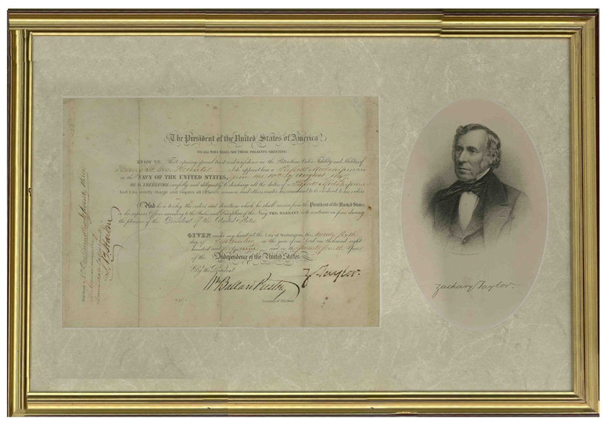 Zachary Taylor Naval Appointment Signed as President -- The Third Rarest Autograph as President