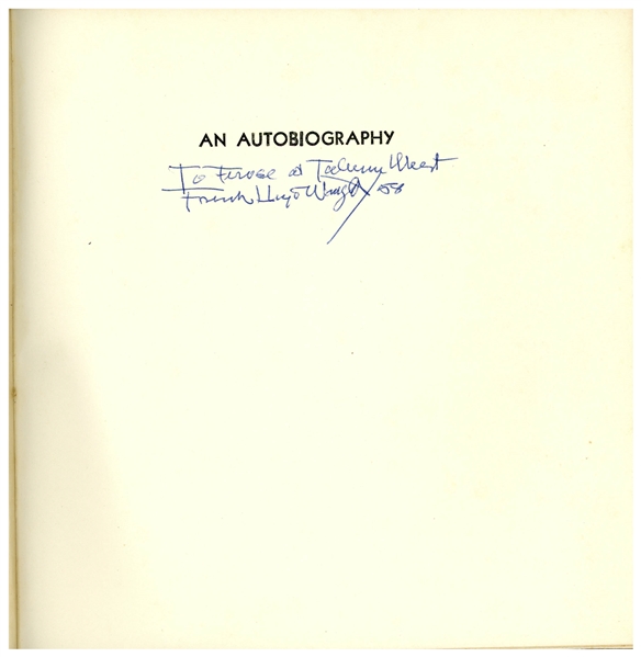 Frank Lloyd Wright Signed ''An Autobiography''