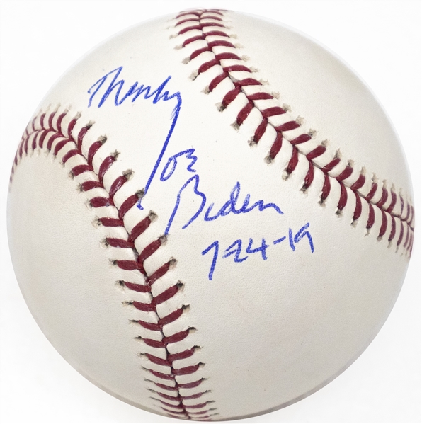 Joe Biden Signed Baseball -- With PSA/DNA COA