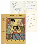 The Three Stooges Signed Copy of Larry Fines Autobiography Stroke of Luck -- Signed by Fine, Moe Howard, Joe DeRita, Joe Besser Plus 14 More Including Jules White, Emil Sitka and Ed Bernds