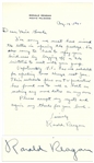 Ronald Reagan Autograph Letter Signed From 1961 -- ...G.E. has me scheduled for speaking tours through next Jan...