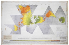 Futurist R. Buckminster Fuller Signed Dymaxion World Map -- Inscribed, ...In fundamental gratitude to the great integrity of [the] universe...