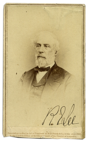 Robert E. Lee Signed CDV Photo -- One of the Rarer Images From the 1866 Mathew Brady Sitting