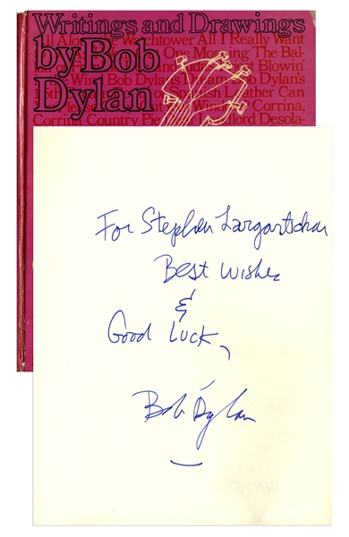 Bob Dylan Signed First Edition of ''Writings and Drawings by Bob Dylan''