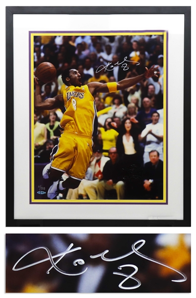 Lot Detail - 2002 Kobe Bryant Signed and Framed 16 x 20 Photo