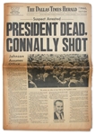 Late Edition of the 22 November 1963 Dallas Times Herald Announcing Assassination of JFK -- PRESIDENT DEAD / CONNALLY SHOT