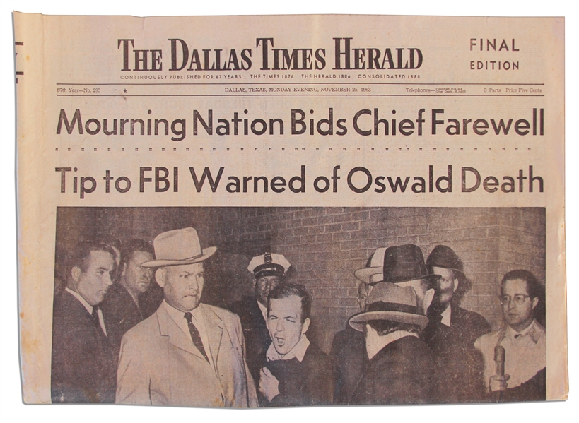 Dallas Newspaper Reporting on JFK's Funeral & the Killing of Lee Harvey Oswald