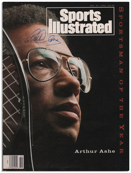 Arthur Ashe Signed ''Sports Illustrated'' Magazine -- Ashe Graced the Cover as Sportsman of The Year in December of 1992 & Died in February of 1993