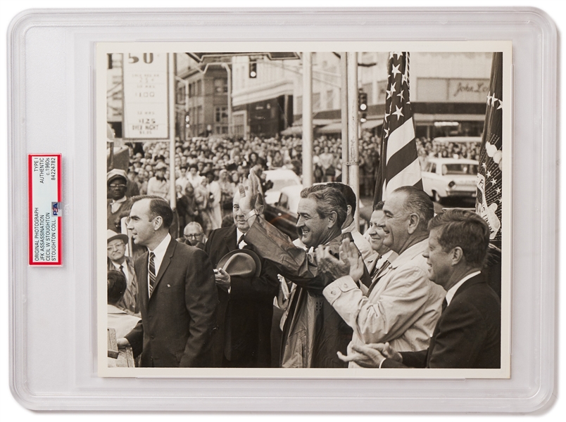 Original 10'' x 8'' Photo of John F. Kennedy Taken by Cecil W. Stoughton the Morning of the Assassination -- Encapsulated & Authenticated by PSA as Type I Photograph