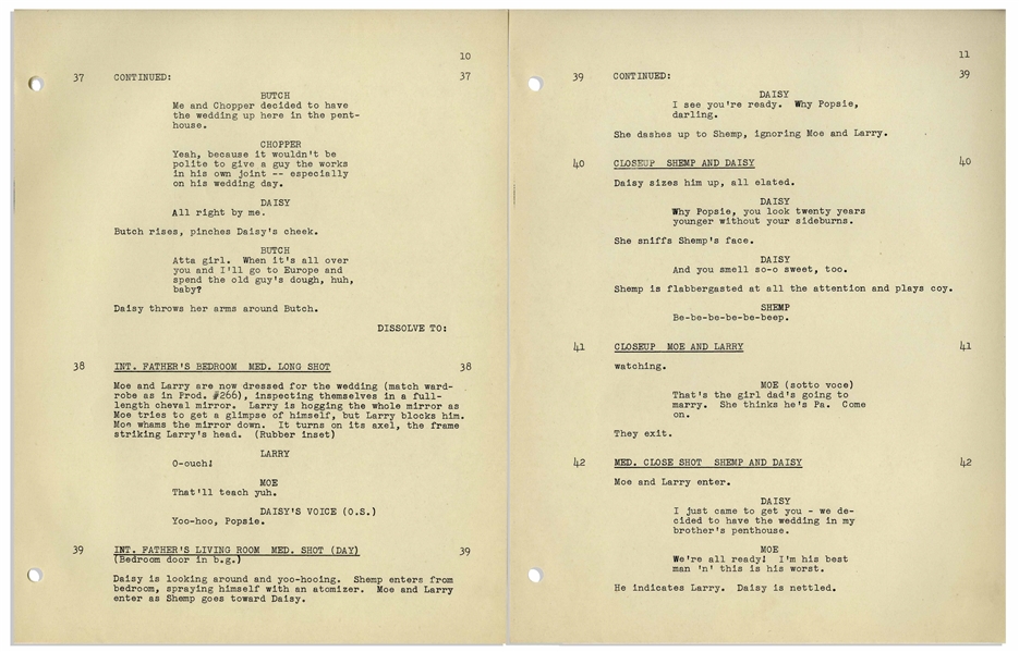Moe Howard's Personally Owned Script for The Three Stooges 1953 Film ''Up in Daisy's Penthouse''