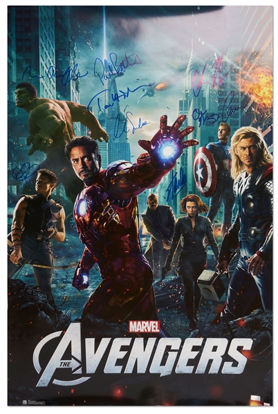 ''The Avengers'' Cast-Signed Poster -- Signed by Creator Stan Lee and 8 Cast Members of the 2012 Blockbuster Film