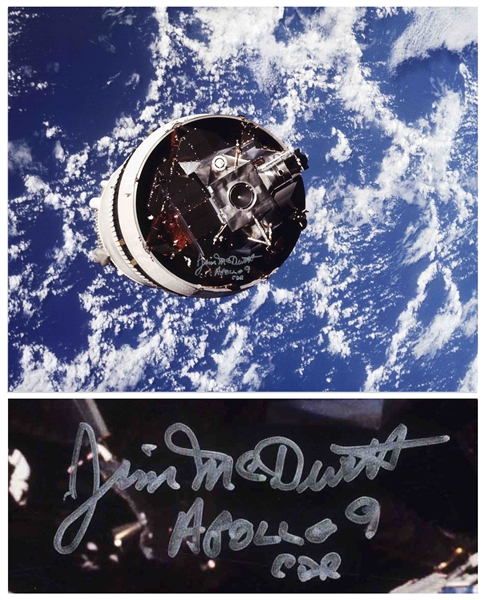James McDivitt Signed 20'' x 16'' Photo of the Apollo 9 Lunar Module