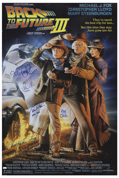 ''Back to the Future Part III'' Cast-Signed Poster -- With All Actors Adding Their Character's Names