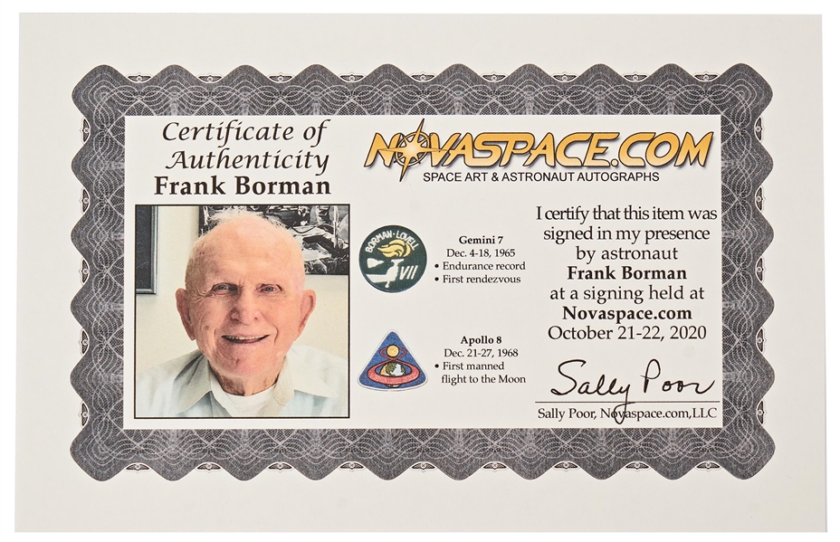 Frank Borman Signed Apollo Saturn V Rocket Model