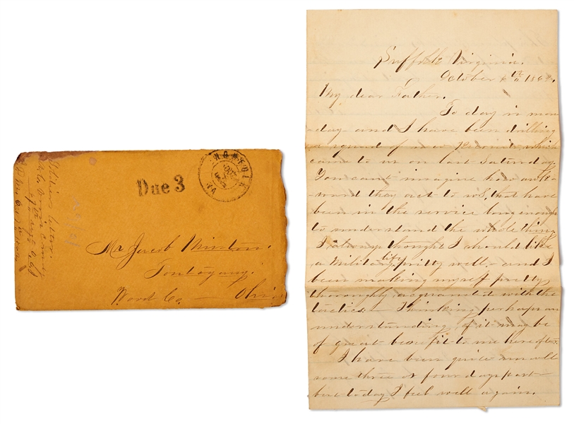 Exceptional Civil War Archive of 50+ Letters by a KIA Sergeant in the 67th Ohio: ''...At last after hard fighting a shout went up that they were running. We all pursued, slaying them by hundreds...''