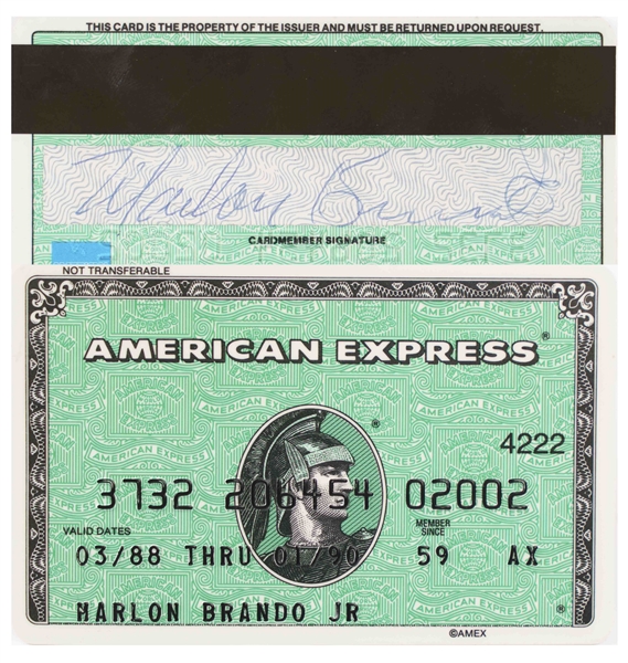 Marlon Brando Signed American Express Card