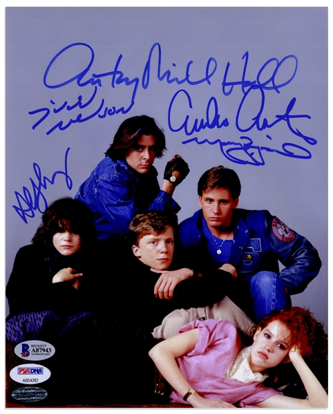 ''The Breakfast Club'' Cast-Signed 8'' x 10'' Photo -- Signed by All Five Actors -- With Beckett & PSA/DNA COAs