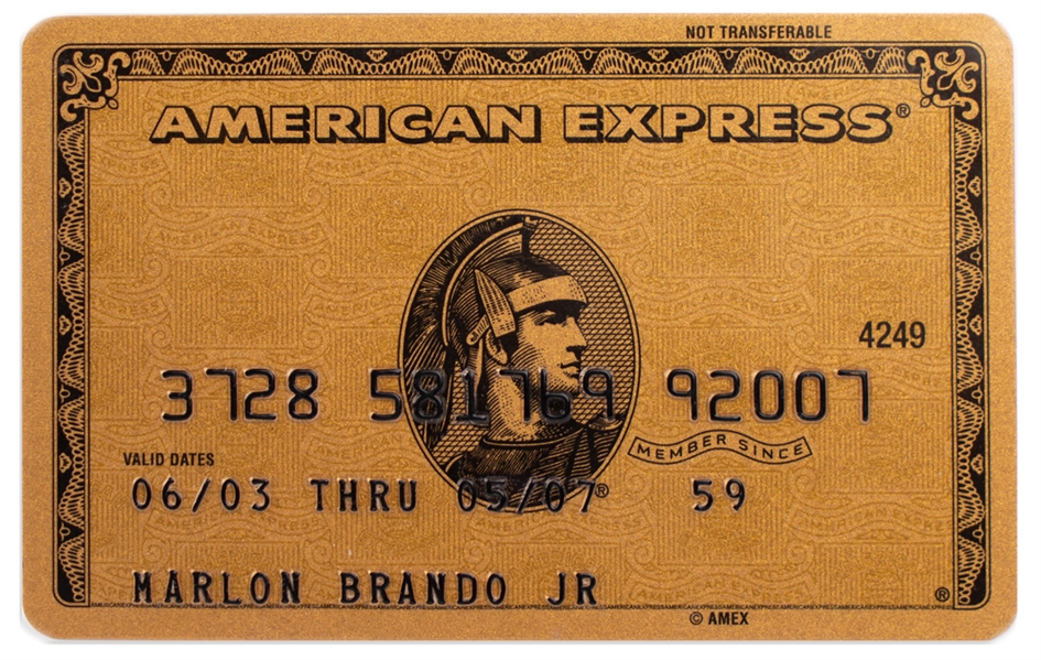 Marlon Brando's Personally Owned American Express Gold Card