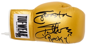Sylvester Stallone Signed Boxing Glove -- Stallone Also Writes Rocky