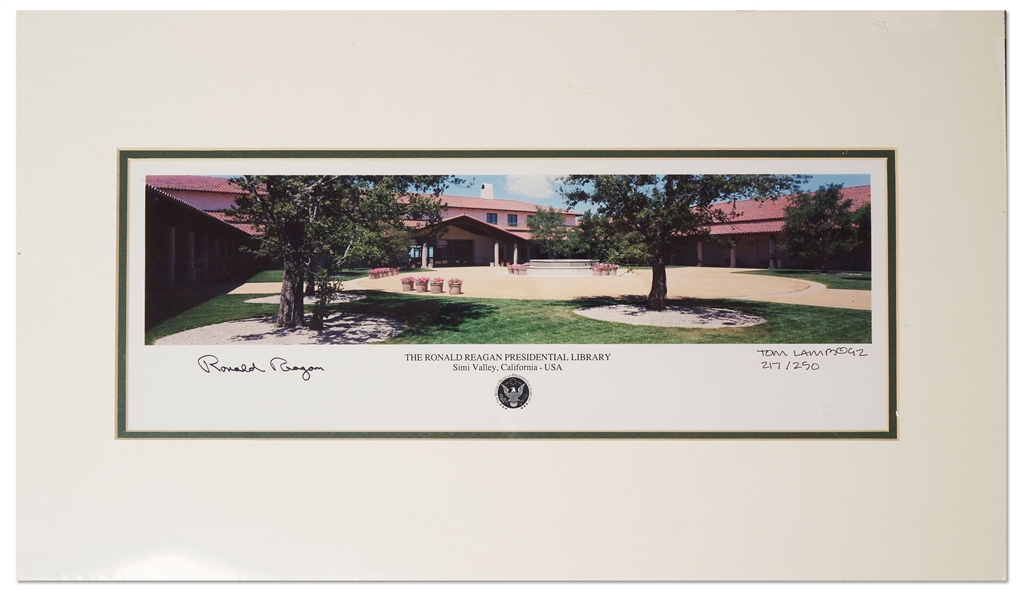 Ronald Reagan Signed Limited Edition Photo of His Presidential Library -- Panoramic Photo Measures 16'' x 6''