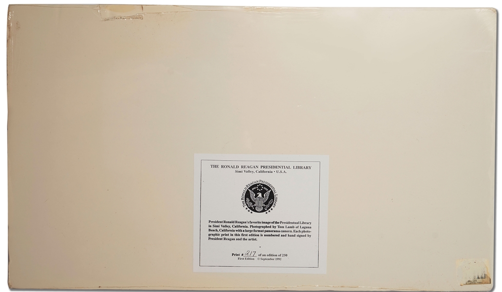 Ronald Reagan Signed Limited Edition Photo of His Presidential Library -- Panoramic Photo Measures 16'' x 6''
