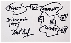 Vint Cerf Signed Sketch of the Internet in 1977 -- Cerf Is One of Two Men Credited With Inventing the Internet