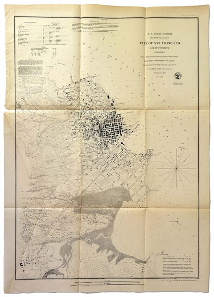 Map of the City of San Francisco From 1853 -- One of the Earliest Maps of the City, Extending Only 11 Blocks From the Bay