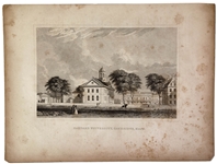 Engraving of Harvard University From 1834