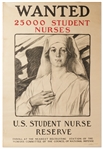 World War I Poster From 1917 -- Wanted 25000 Student Nurses