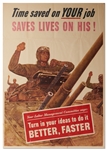 World War II Poster Encouraging Job Efficiency
