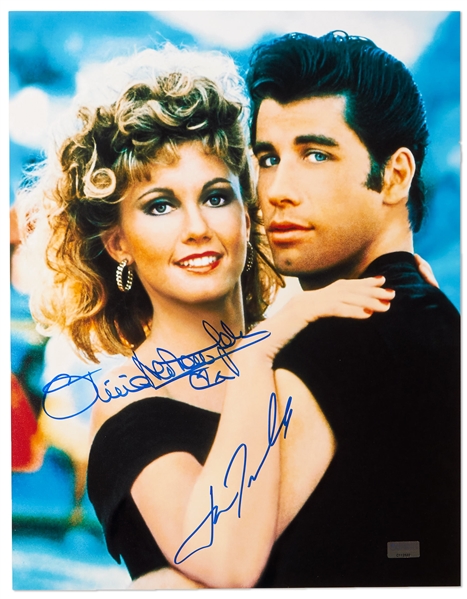 John Travolta and Olivia Newton-John Signed 11'' x 14'' ''Grease'' Photo