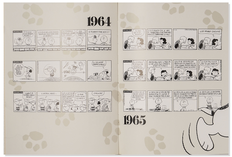 Charles Schulz Hand-Drawn Sketch of Snoopy in the French Coffee Table Book, ''40 Ans de Vie avec Snoopy''