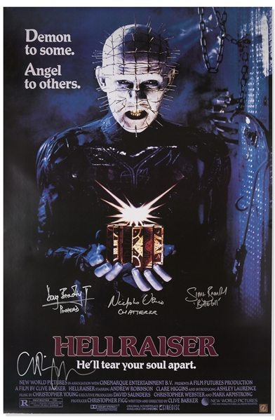 Cast-Signed Poster From the 1987 Horror Classic ''Hellraiser''