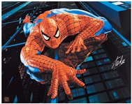 Stan Lee Signed Spider-Man Photo Measuring 20 x 16