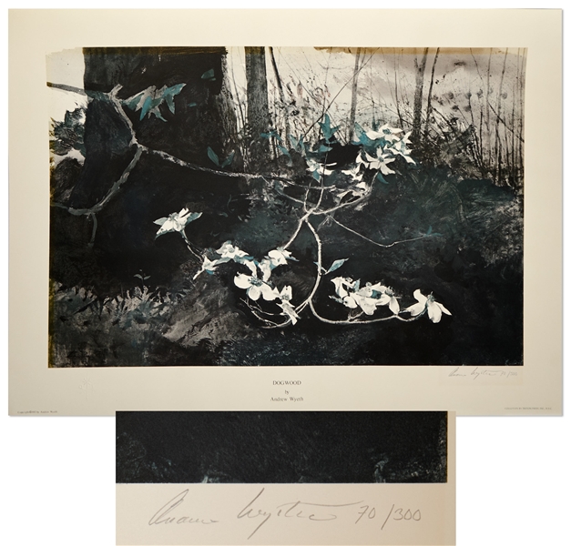 Andrew Wyeth Signed Limited Edition Collotype of ''Dogwood''
