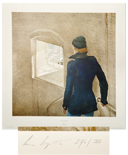 Andrew Wyeth Signed Limited Edition Collotype of ''The Reefer'' -- Large Print Measures 30.5'' x 31.5''