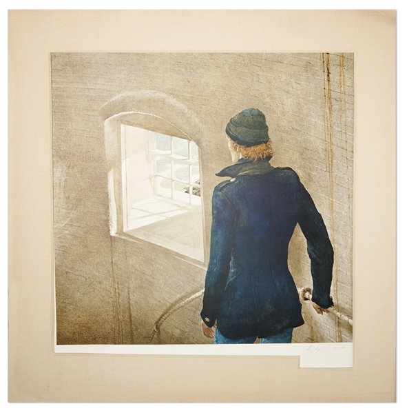 Andrew Wyeth Signed Limited Edition Collotype of ''The Reefer'' -- Large Print Measures 30.5'' x 31.5''