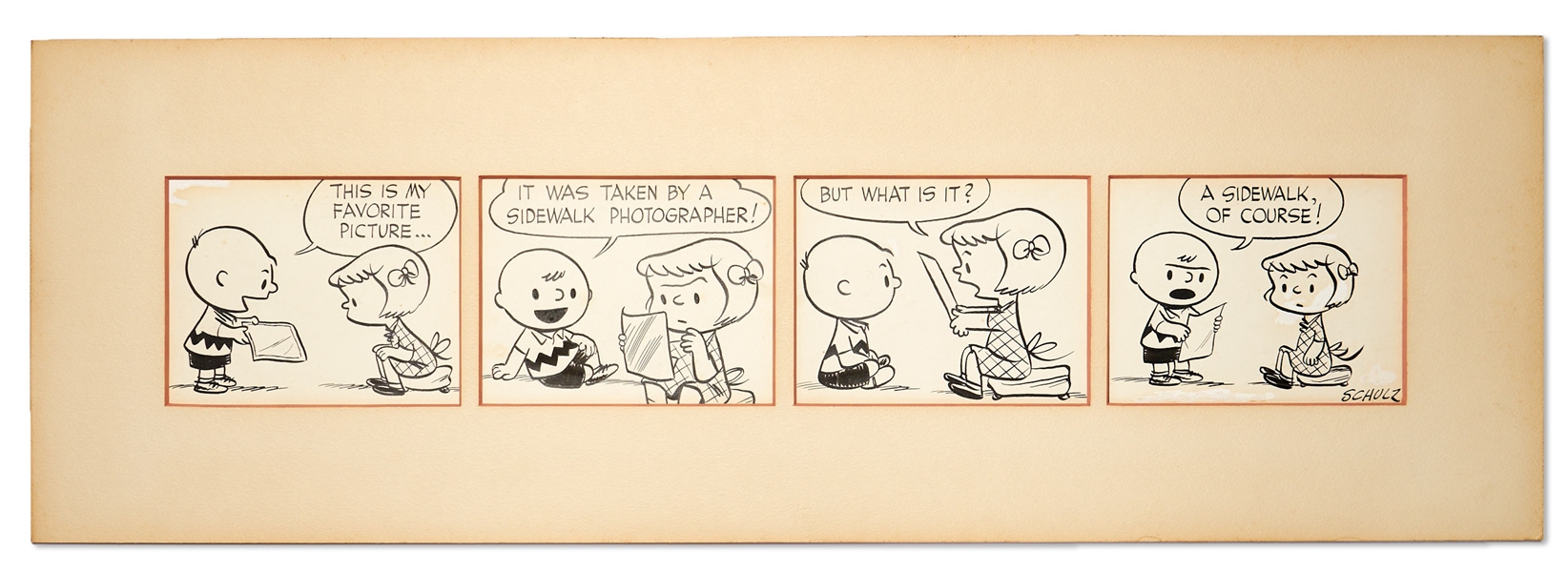 Very Early 1951 ''Peanuts'' Comic Strip by Charles Schulz -- Featuring Charlie Brown & Patty