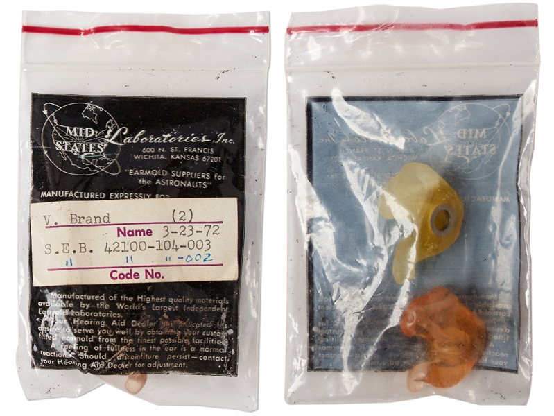 Incredible Collection of 40+ Astronaut Earmolds Made for Radio Communications Within the Spacecraft -- Includes Ear Pieces for Gemini & Apollo Astronauts -- Also Includes Autographs of Apollo 1 Crew