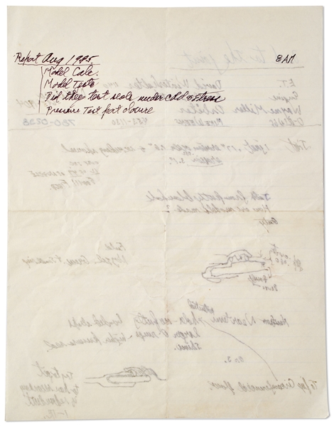 Richard Feynman Handwritten Document Regarding the Space Shuttle Challenger Disaster Titled ''Back to the joint''