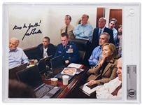 Joe Biden Signed Situation Room 10 x 8 Photo During the Raid on Osama bin Ladens Compound -- Encapsulated by Beckett