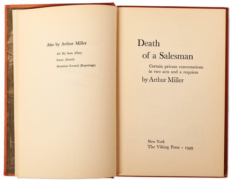 Arthur Miller Signed First Edition of ''Death of a Salesman''