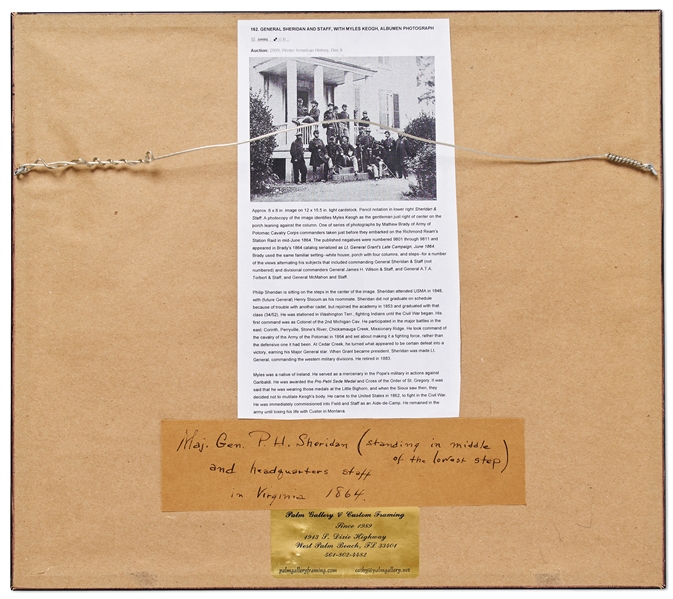 Original Mathew Brady Civil War Photograph of General Sheridan and His Staff