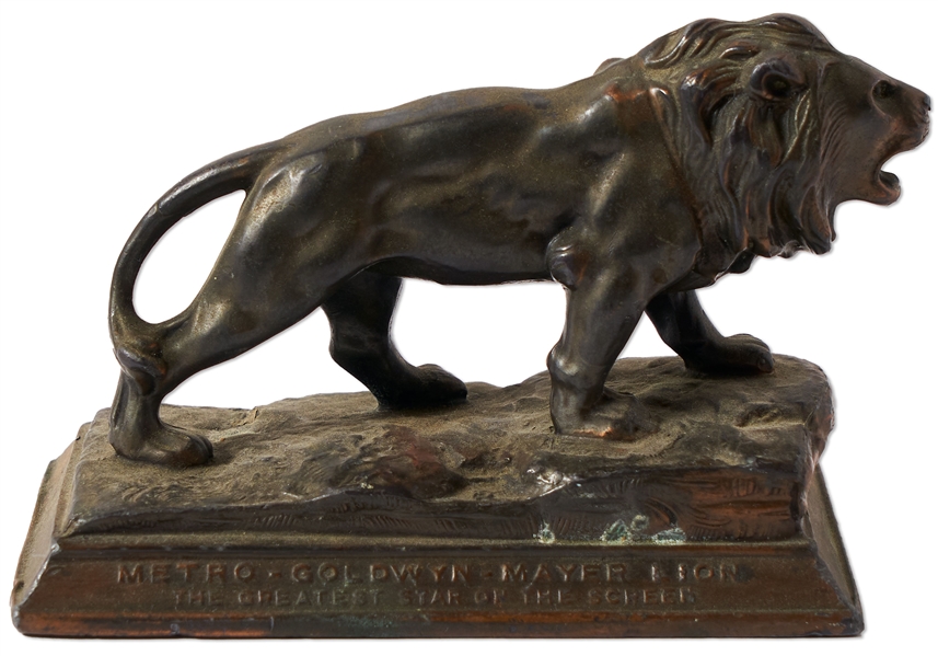 Vintage MGM Bronze Lion Paperweight, Circa 1930s